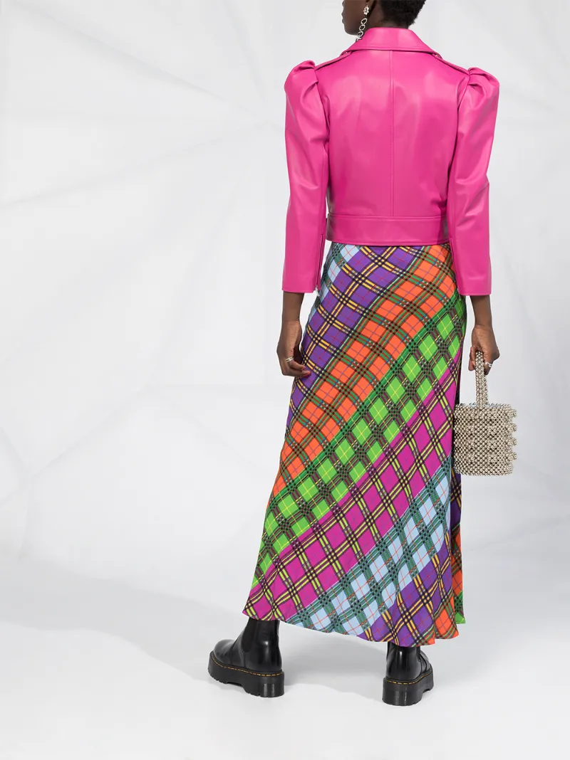 RED VALENTINO PUFF-SLEEVE LEATHER JACKET