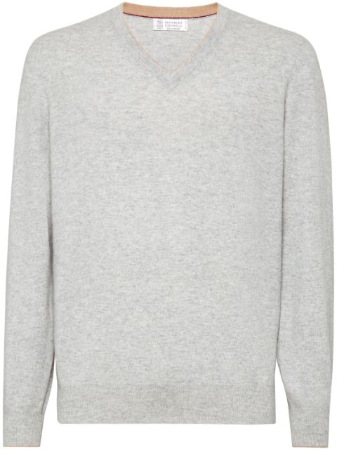 Brunello Cucinelli v-neck long-sleeved jumper Men