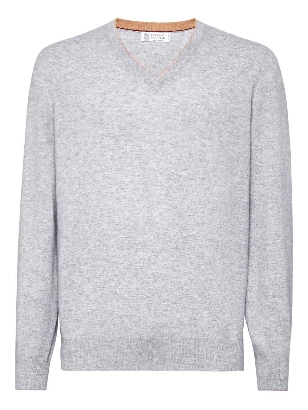Brunello Cucinelli كنزة برقبة V وأكمام طويلة | رمادي | Image 1