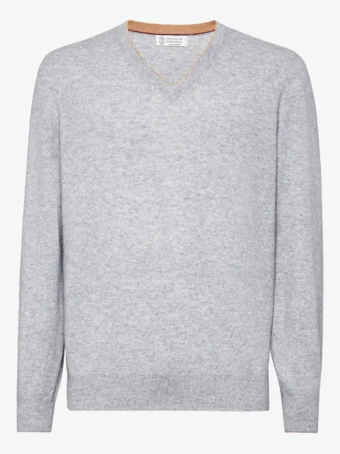 Brunello Cucinelli v-neck long-sleeved jumper