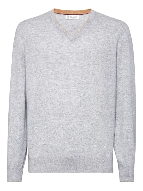 Pull à col v - Brunello Cucinelli - Modalova