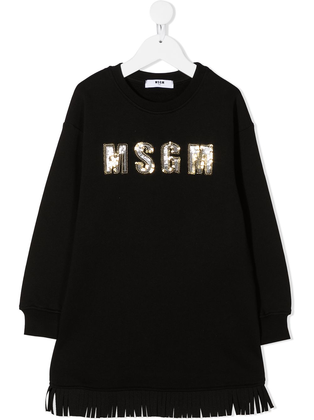 фото Msgm kids платье с логотипом из пайеток