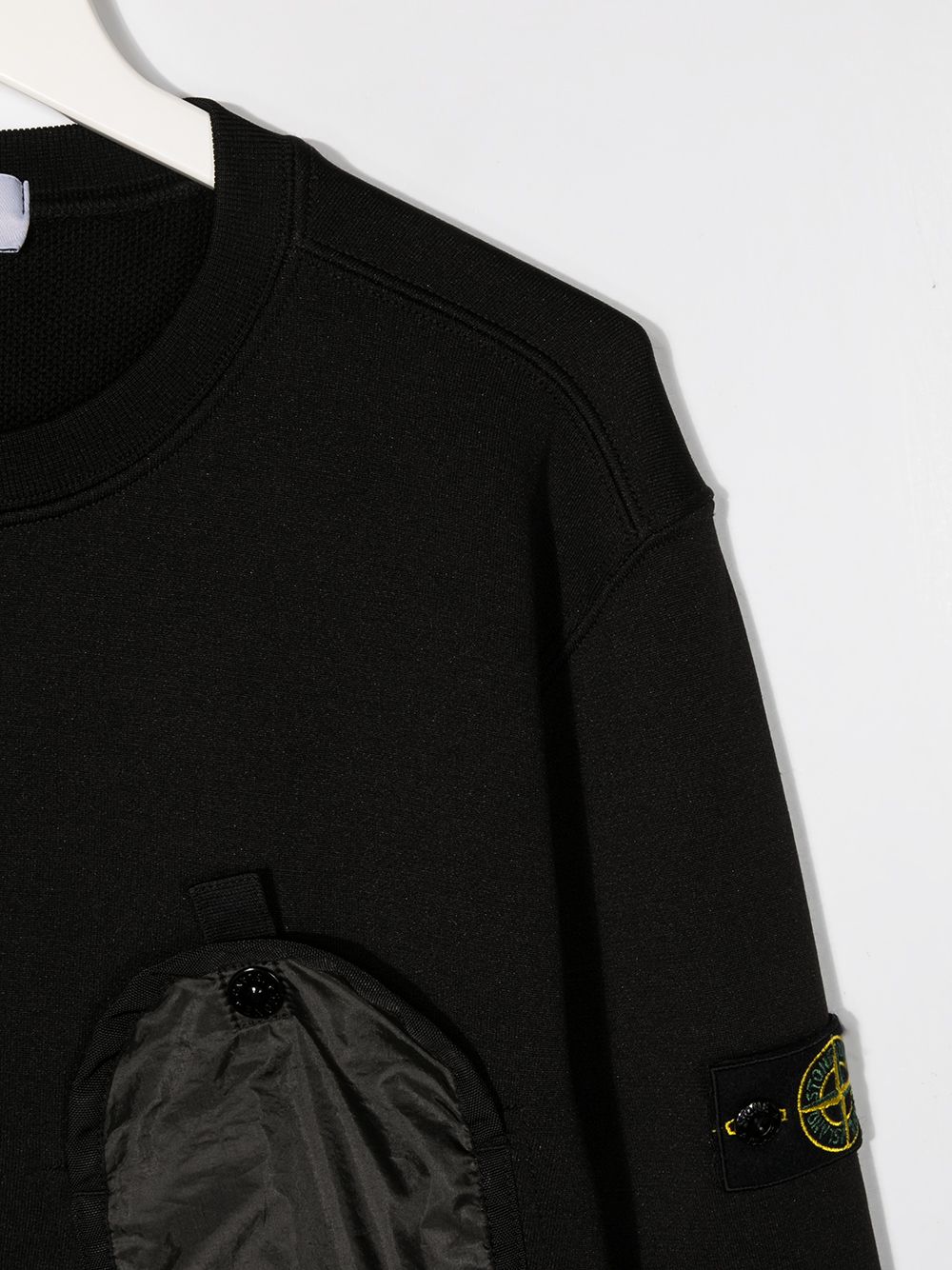 фото Stone island junior толстовка с карманом и круглым вырезом