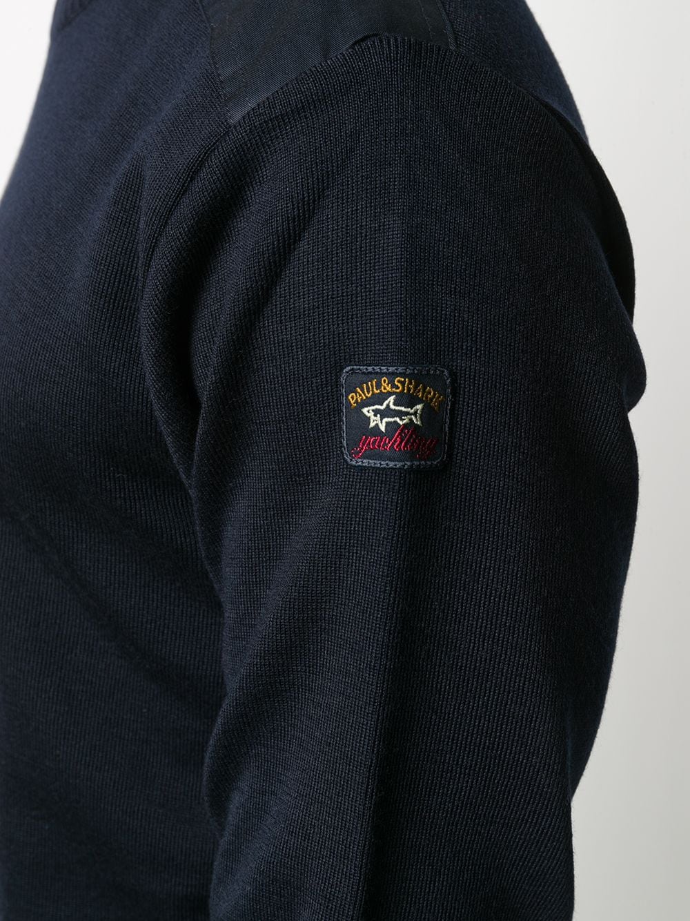 Shop Paul & Shark Crew Neck Logo Patch Sweater In Blue