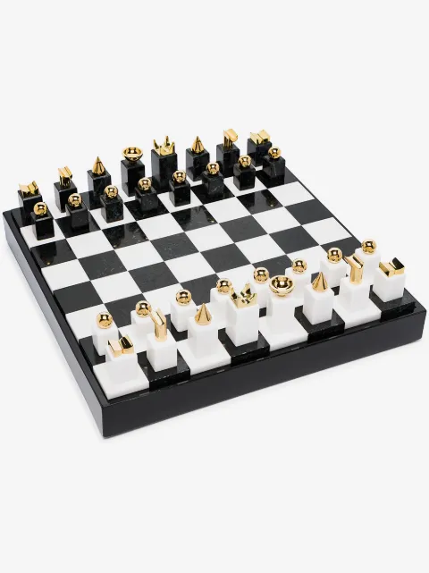 L'Objet 24kt gold stone chess set