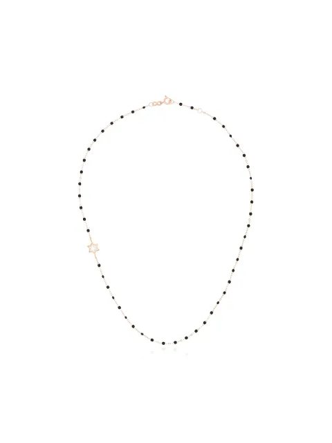 Gigi Clozeau 18kt rose gold diamond star beaded necklace