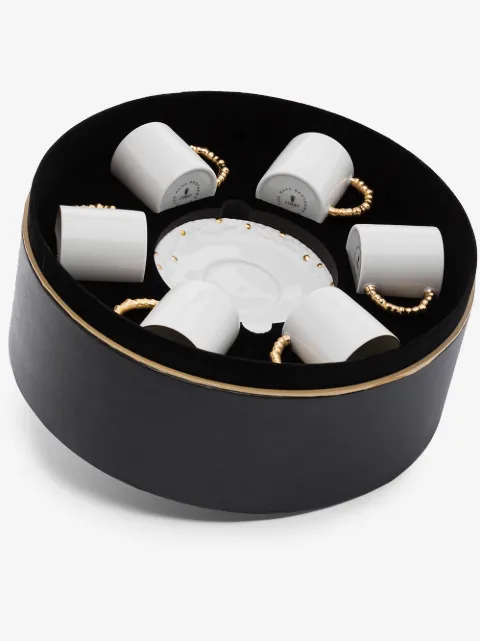 L'Objet طقم أكواب إسبرسو بزينة ذهب عيار 18