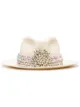 Image 1 of Maison Michel crystal-embellished appliqué fedora hat