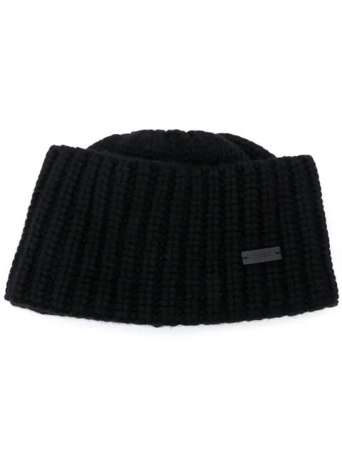 Saint Laurent logo plaque cashmere beanie