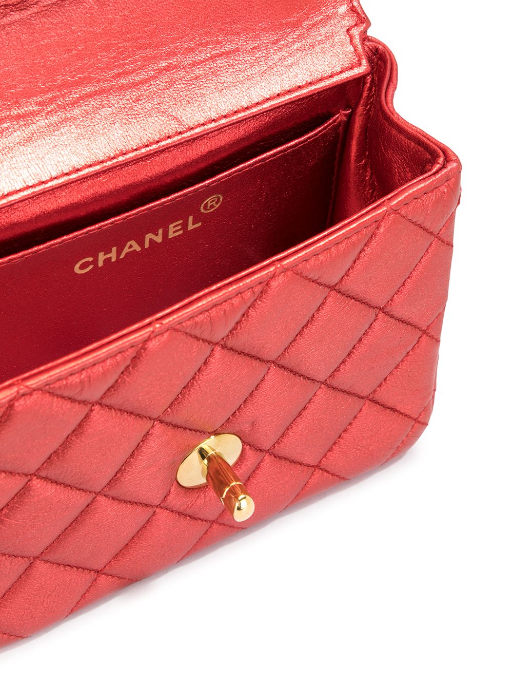 фото Chanel pre-owned стеганая мини-сумка 1992-го года