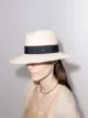 Image 2 of Maison Michel logo ribbon trim fedora hat
