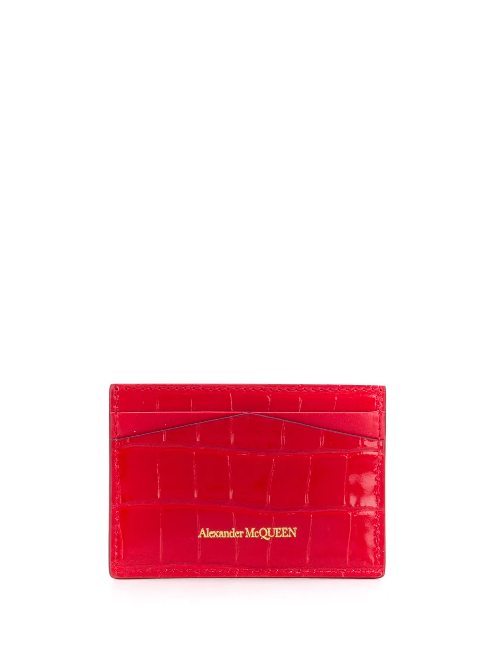 Alexander McQueen Pasjeshouder met doodskop - Rood