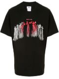 Doublet embroidered fringed T-shirt - Black