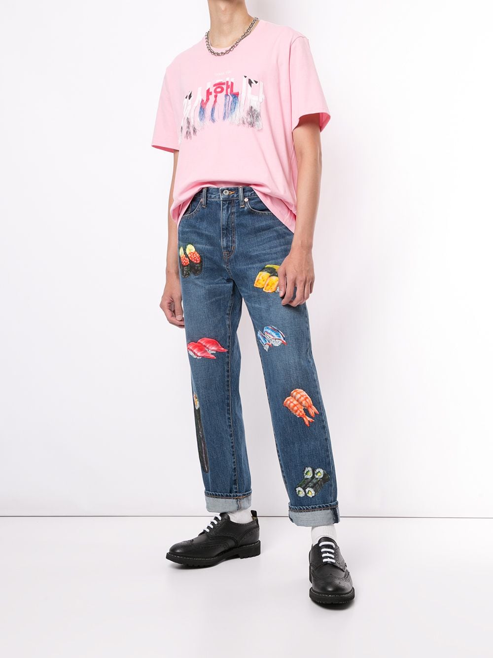 Doublet sushi-print straight-leg Jeans - Farfetch