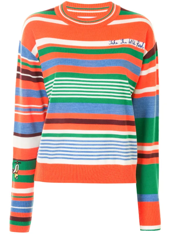 striped crew neck t shirt