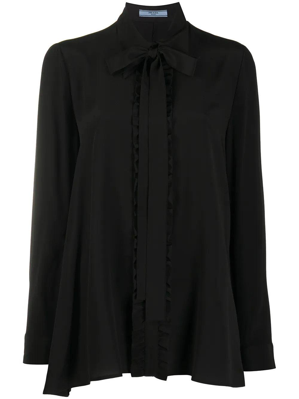 blouse en soie à volants