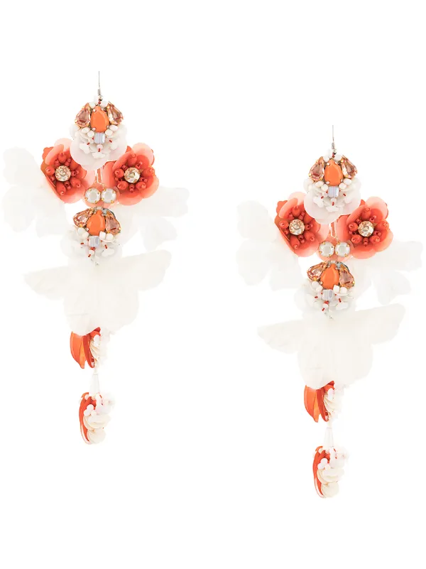 long flower earrings