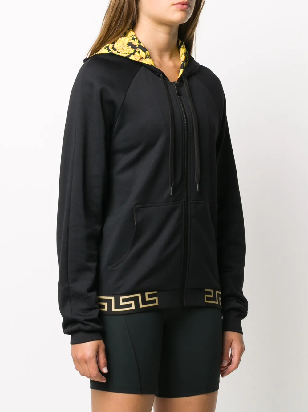 versace greco zip hooded sweatshirt