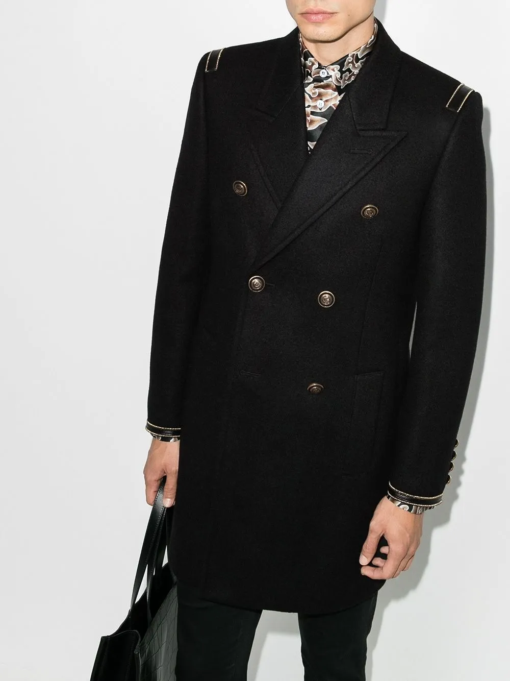 Saint Laurent Wollen jas - Zwart