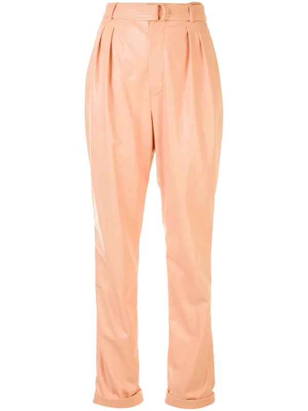 orange leather trousers