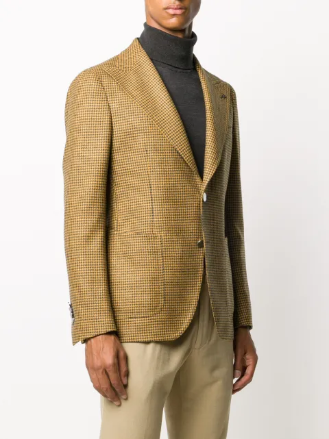 houndstooth single breasted blazer