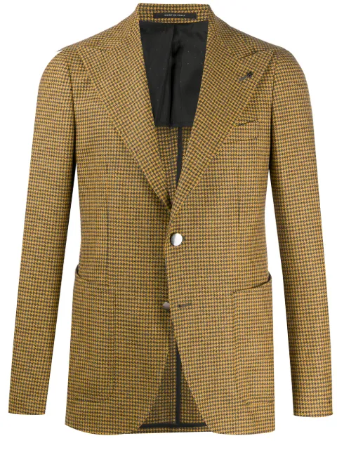 houndstooth single breasted blazer