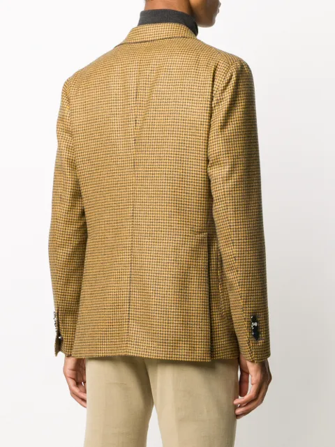 houndstooth single breasted blazer