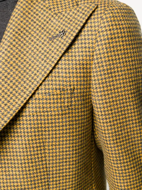 houndstooth single breasted blazer