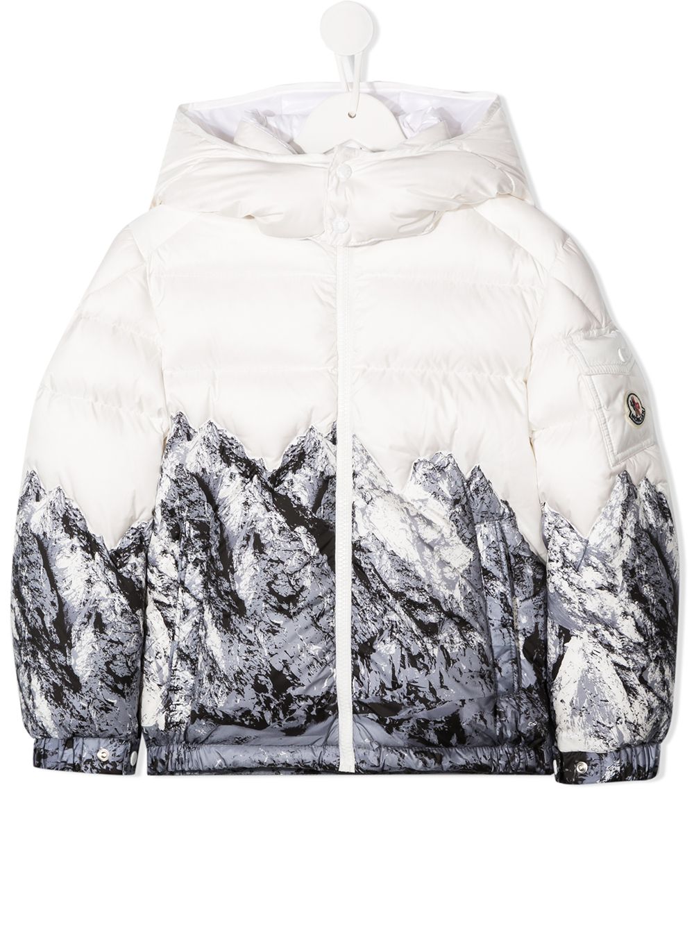 фото Moncler kids пуховик с принтом