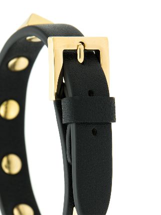 Rockstud embellished leather bracelet展示图