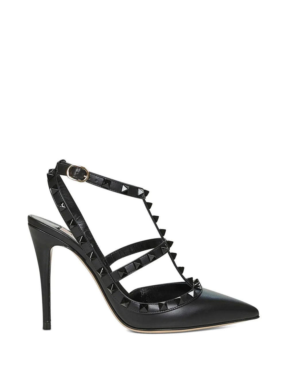 Valentino Garavani 100 mm Rockstud pumps met bandje Zwart