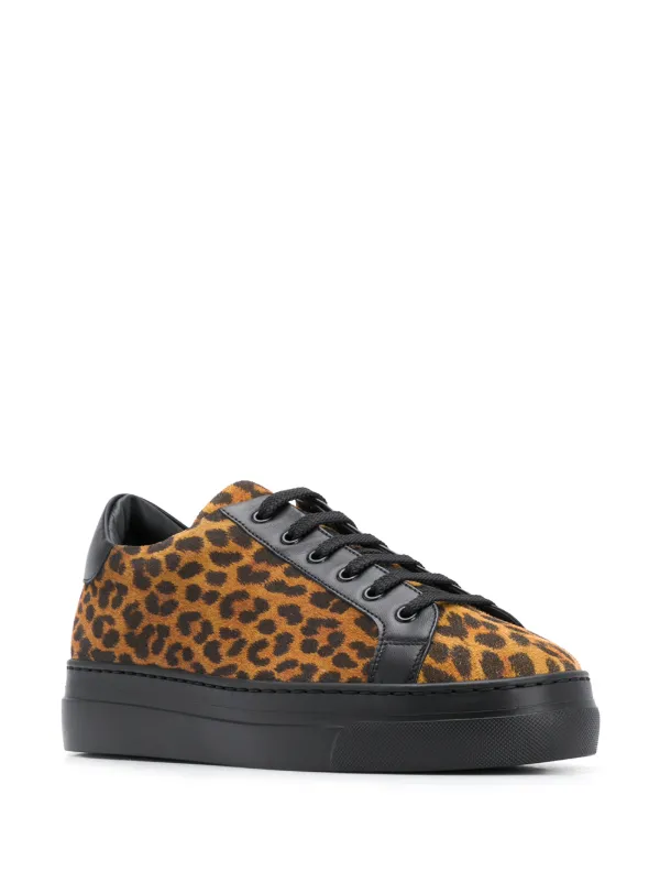 leopard print lace up sneakers