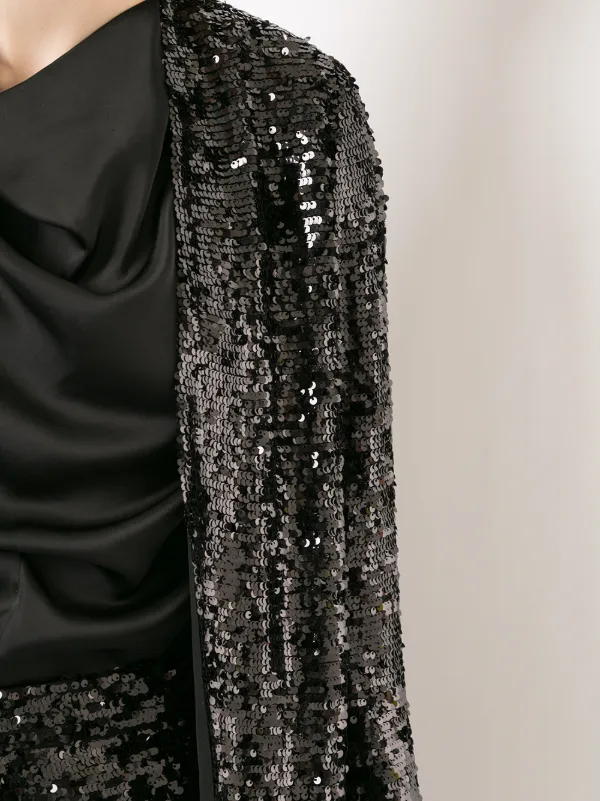 long sequin duster coat