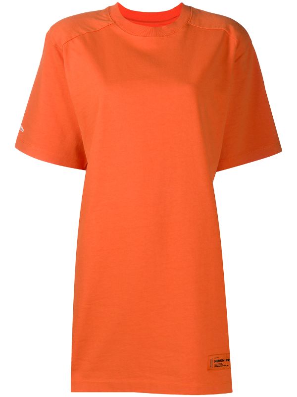 orange oversized t shirt dress