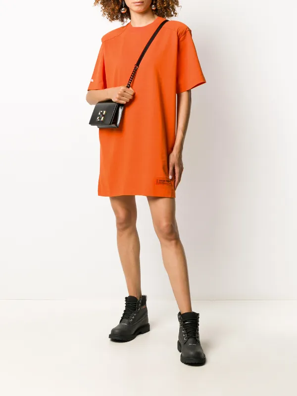 orange oversized t shirt dress