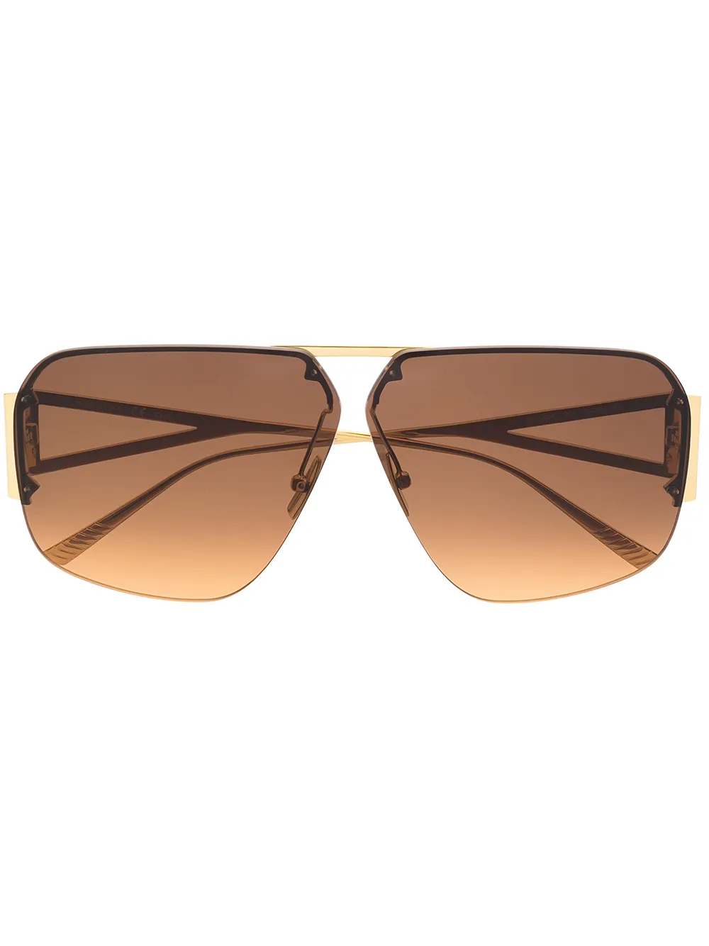 Bottega Veneta Eyewear double-bridge pilot-frame Sunglasses - Farfetch