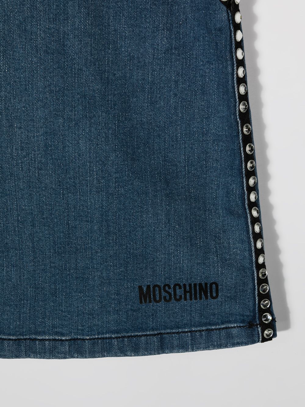 фото Moschino kids джинсовая юбка со стразами