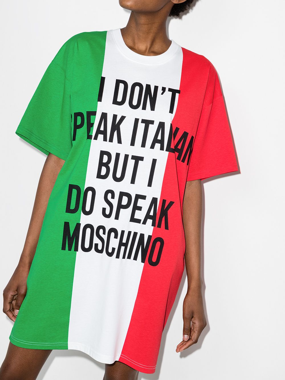 фото Moschino футболка с логотипом italian flag