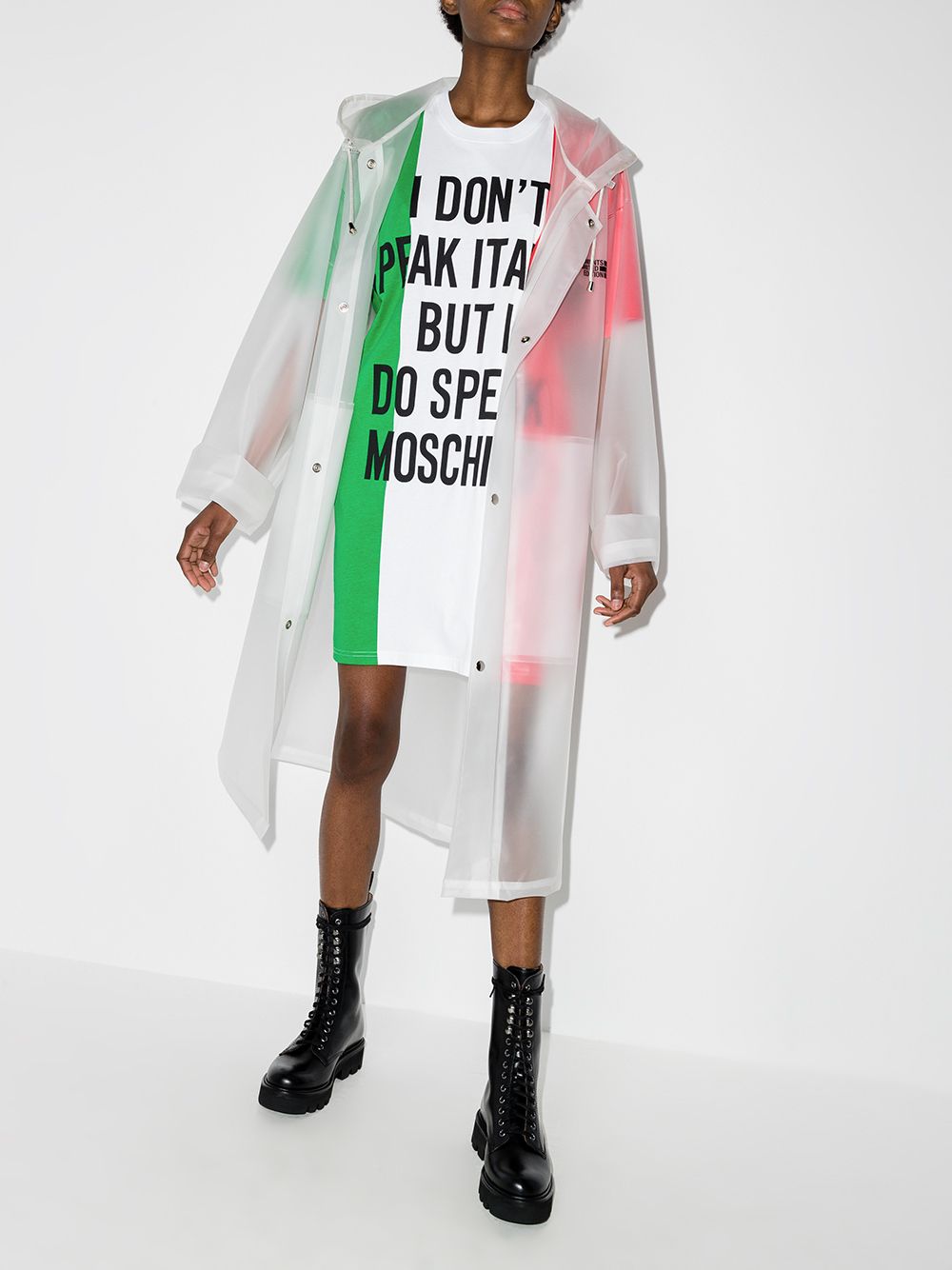 фото Moschino футболка с логотипом italian flag