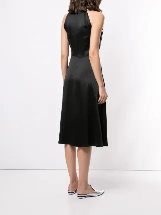 draped-neck silk dress展示图