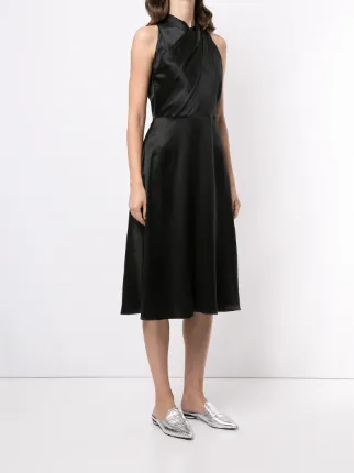 draped-neck silk dress展示图