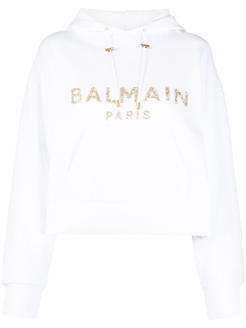 фото Balmain укороченное худи с кристаллами