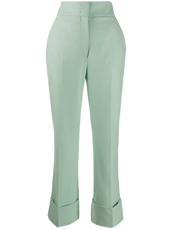high waisted straight leg trousers