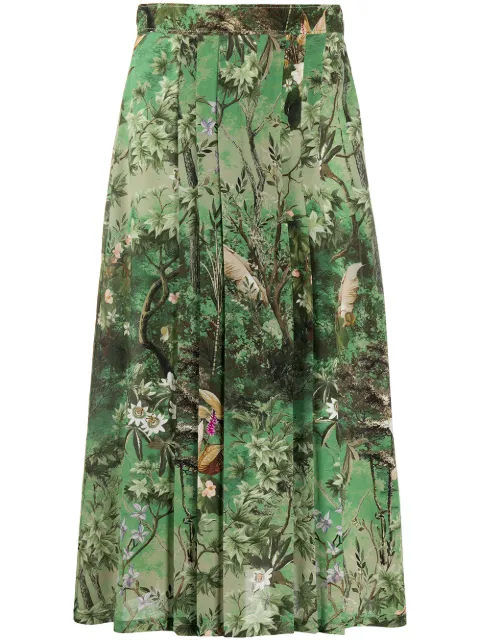 Alberta Ferretti pleated floral print skirt
