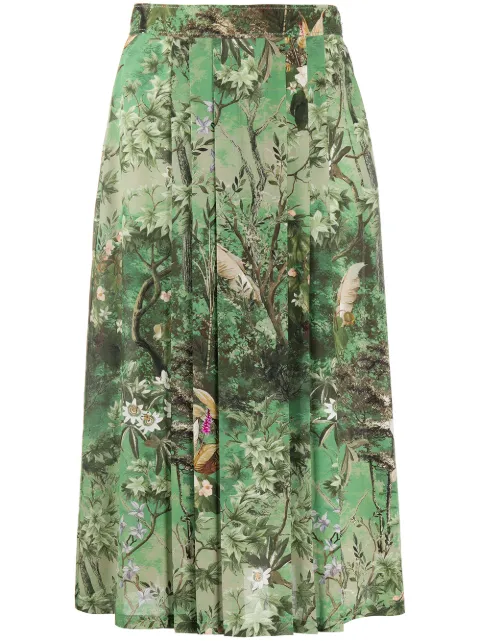 Alberta Ferretti pleated floral print skirt