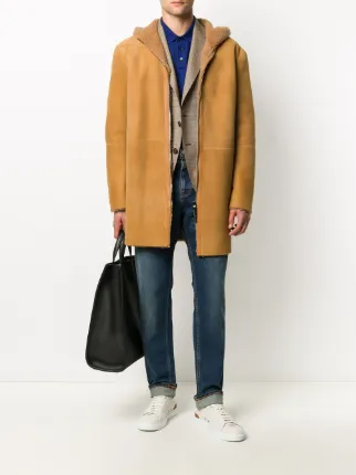 Lincoln hooded shearling coat展示图