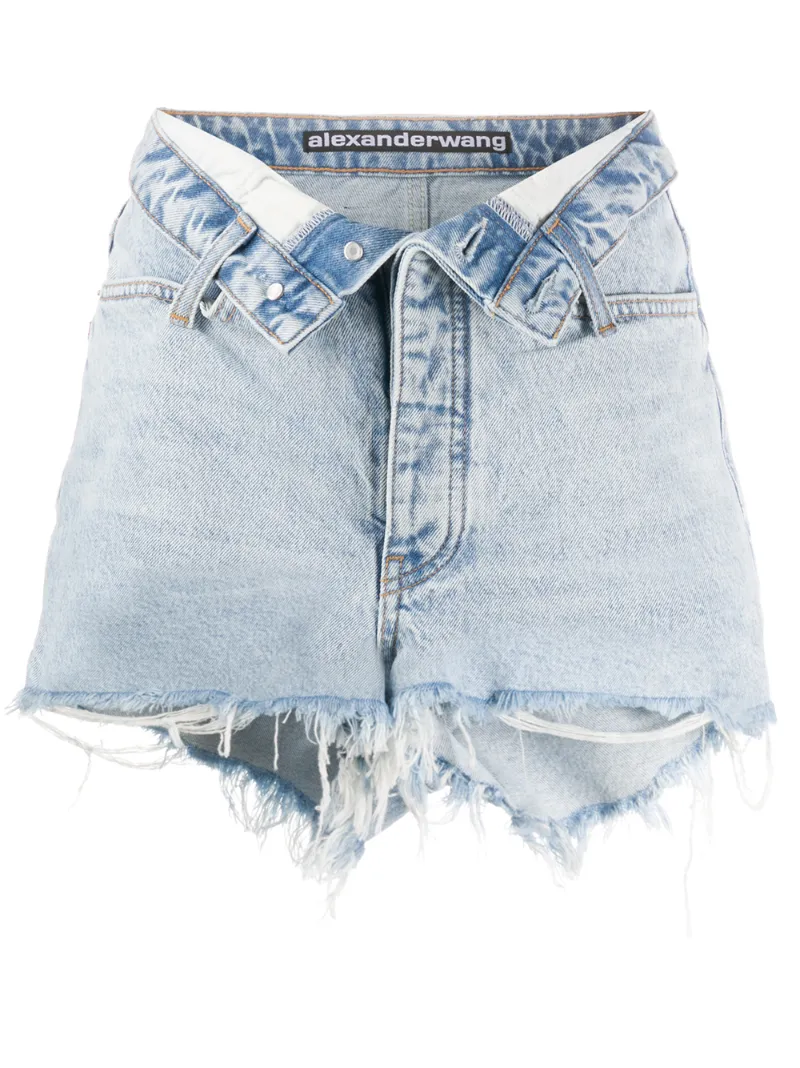 alexander wang bite frayed denim shorts