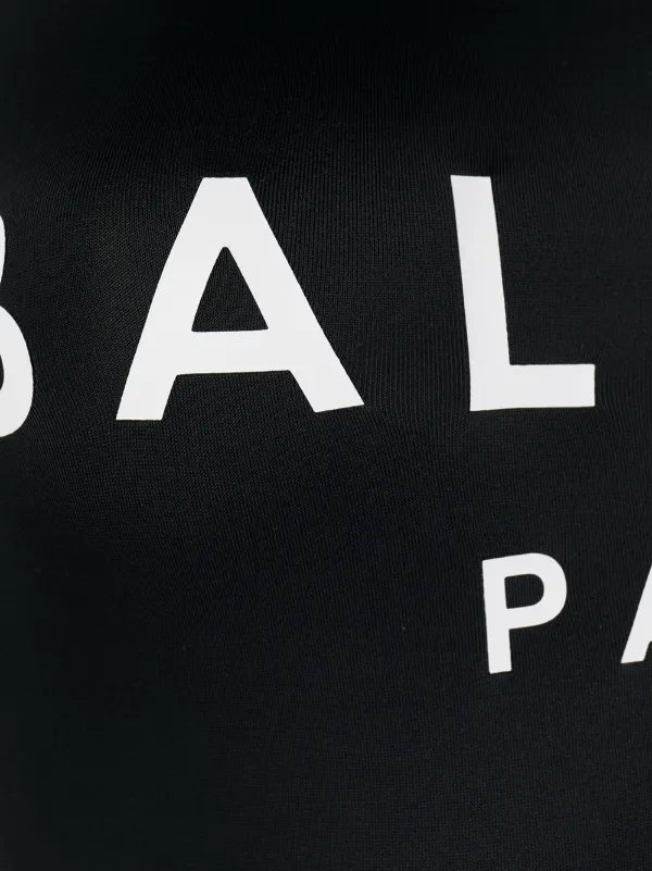 Balmain One Piece Logo Swimsuit Farfetch