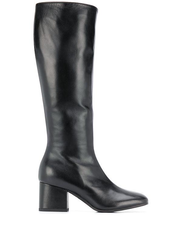 knee high block heel boots