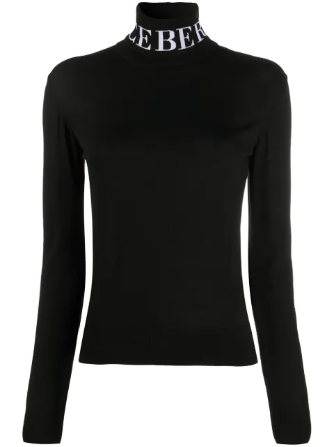 Iceberg logo intarsia virgin wool jumper